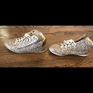 Anthropologie snakeskin hightop sneakers 7.5